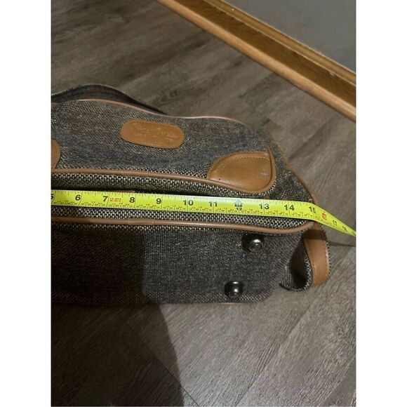 Vintage Pierre Cardin Brown Tweed Carry-On Shoulder Bag Strap Weekend Travel - Picture 12 of 15